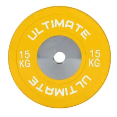 ULTIMATE FITNESS - DISCO OLÍMPICO BUMPER ELITE COMPETICIÓN 15 KG