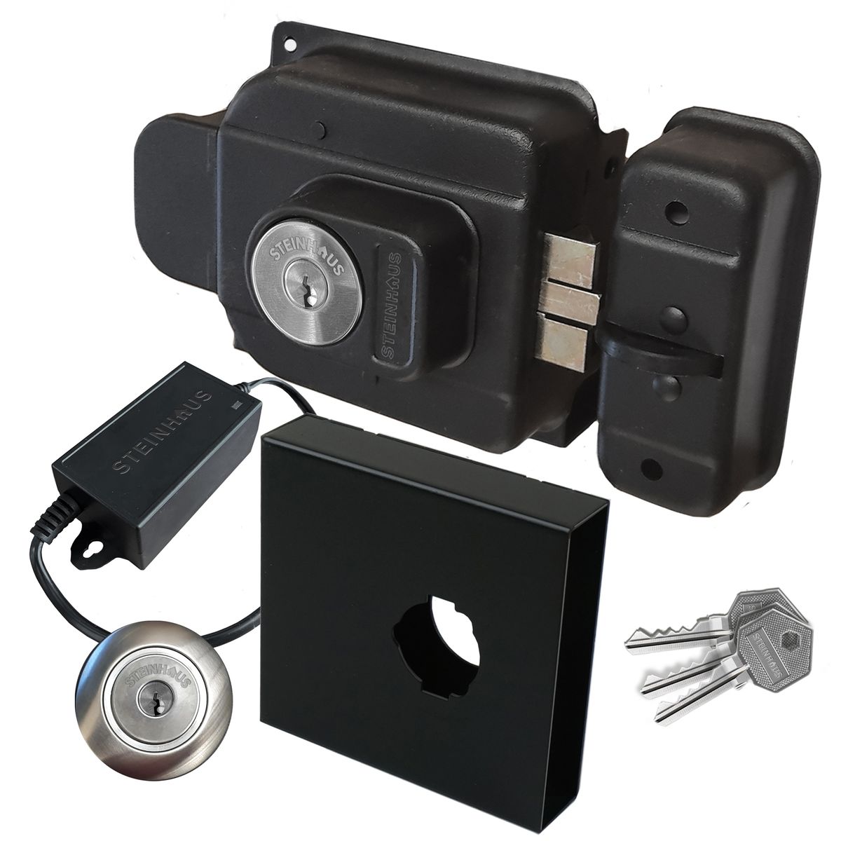 STEINHAUS - Cerradura De Sobreponer Eléctrica Para Rejas