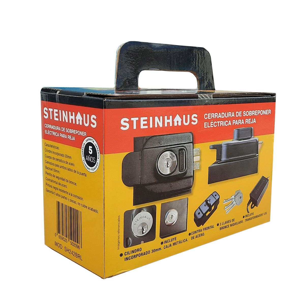 STEINHAUS - Cerradura De Sobreponer Eléctrica Para Rejas