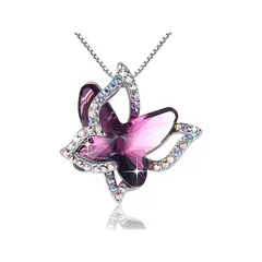 ZG JOYAS - Collar Plata S925 Colgante Spread Your Wings Mariposa Circón