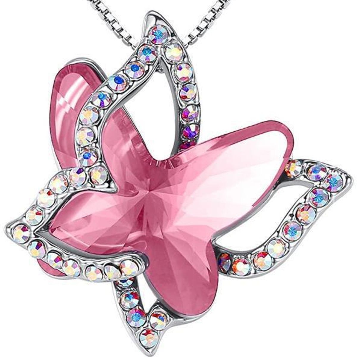 ZG JOYAS - Collar Plata S925 Colgante Spread Your Wings Mariposa Circón