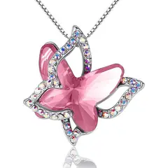 ZG JOYAS - Collar Plata S925 Colgante Spread Your Wings Mariposa Circón