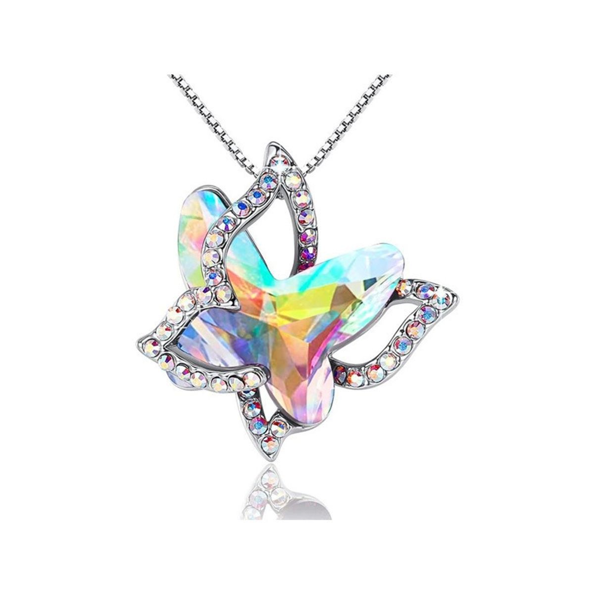 ZG JOYAS - Collar Plata S925 Colgante Spread Your Wings Mariposa Circón