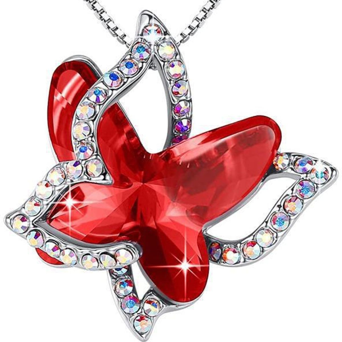 ZG JOYAS - Collar Plata S925 Colgante Spread Your Wings Mariposa Circón