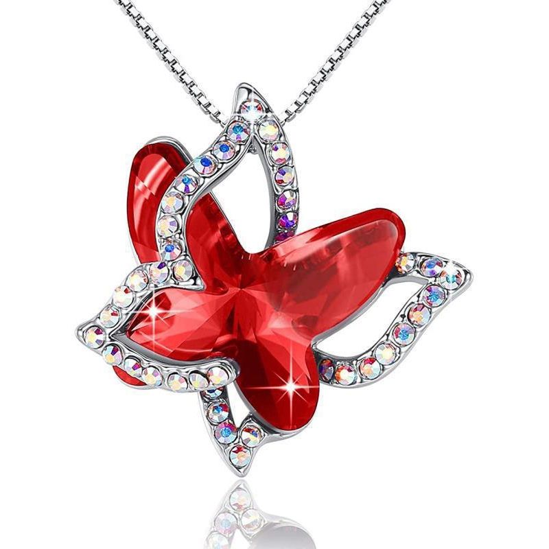ZG JOYAS - Collar Plata S925 Colgante Spread Your Wings Mariposa Circón