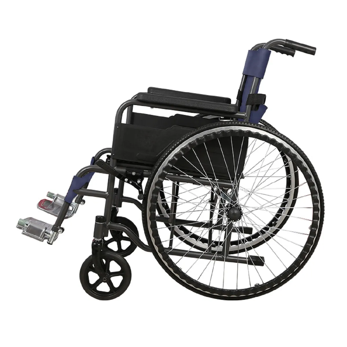 FIRST CARE - SILLA DE RUEDAS STANDARD PLEGABLE AZUL ÓSCURO