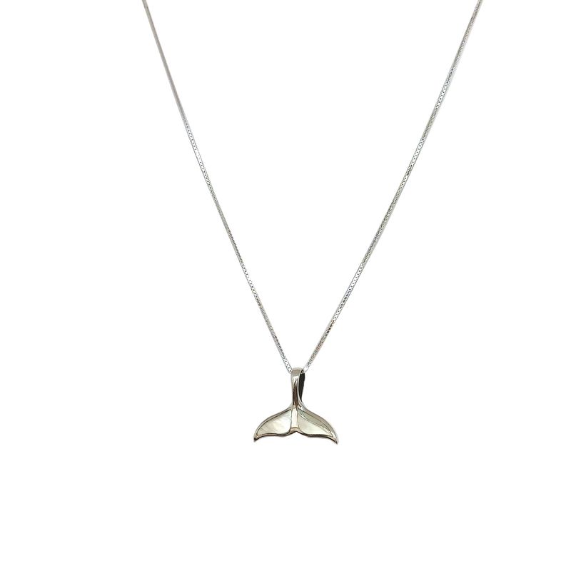ANDREA COGGIOLA JOYAS - Collar Aleta Nácar Plata Fina 925