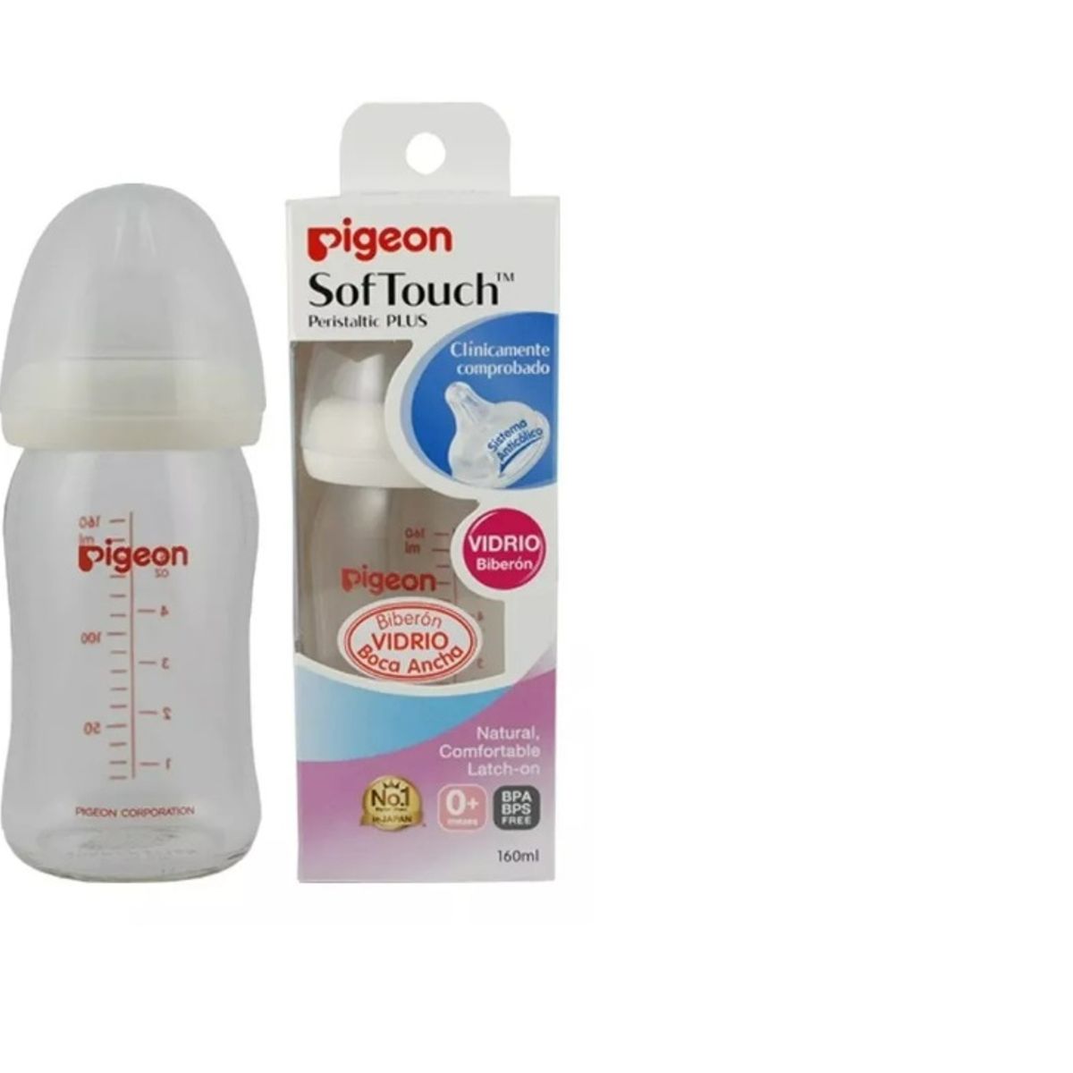 PIGEON - Mamadera Pigeon Softouch vidrio 160ml