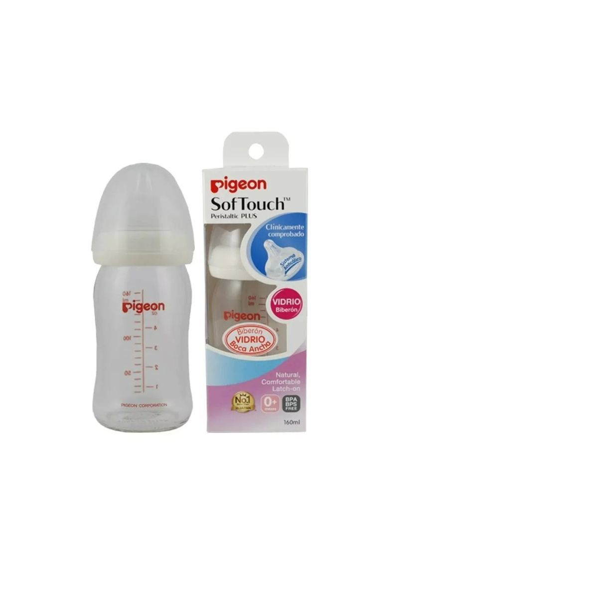 PIGEON - Mamadera Pigeon Softouch vidrio 160ml