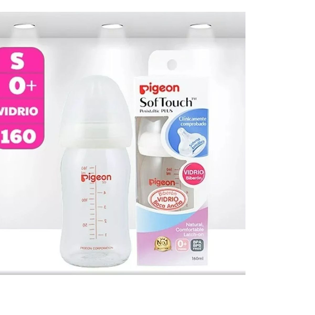 PIGEON - Mamadera Pigeon Softouch vidrio 160ml