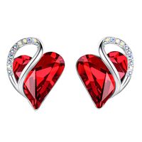 Aros Pendiente Corazón Leafael Infinity love Cristal Tope Plata S925