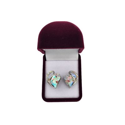 Imagen 2 del producto Aros Pendiente Corazón Leafael Infinity love Cristal Tope Plata S925