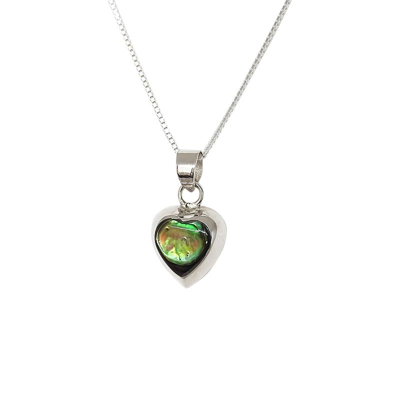 ANDREA COGGIOLA JOYAS - Collar Corazón Abalone Plata Fina 925