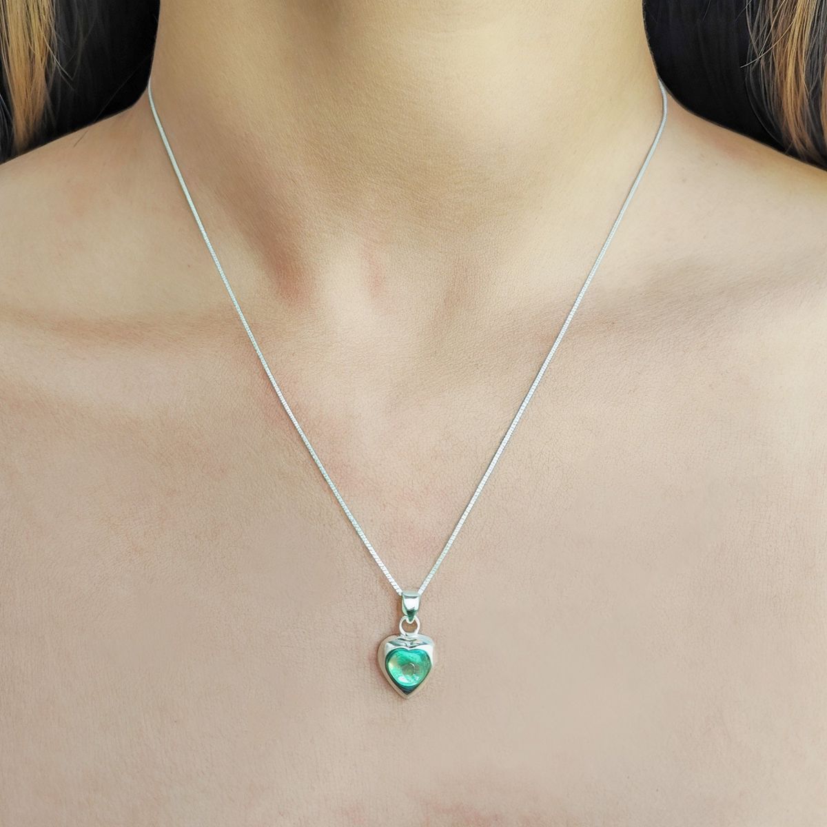 COGGIOLA - Collar Corazón Abalone Plata Fina 925