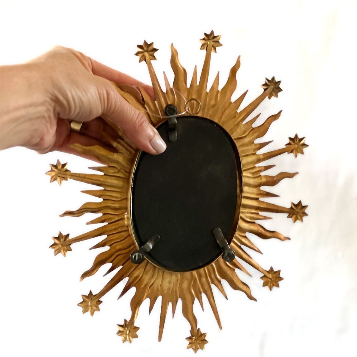 CASA SINGULAR - Espejito Rayos Dorado de metal