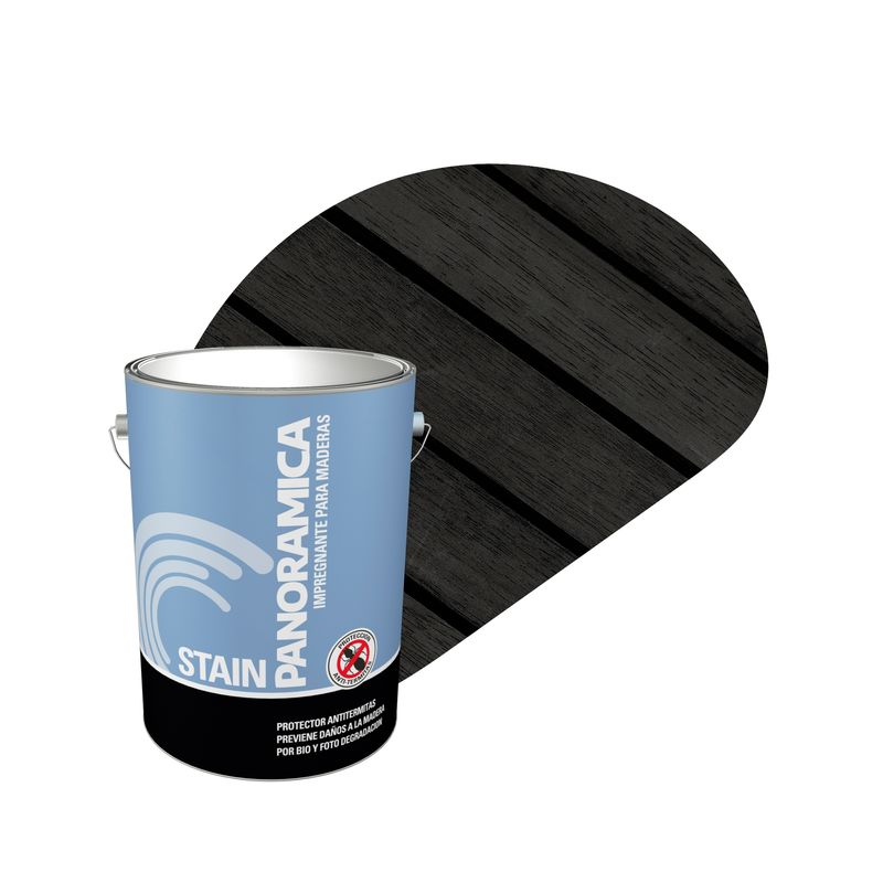 PINTURAS PANORAMICA LTDA - Stain Impregnante Protector para Madera Color Negro Galon
