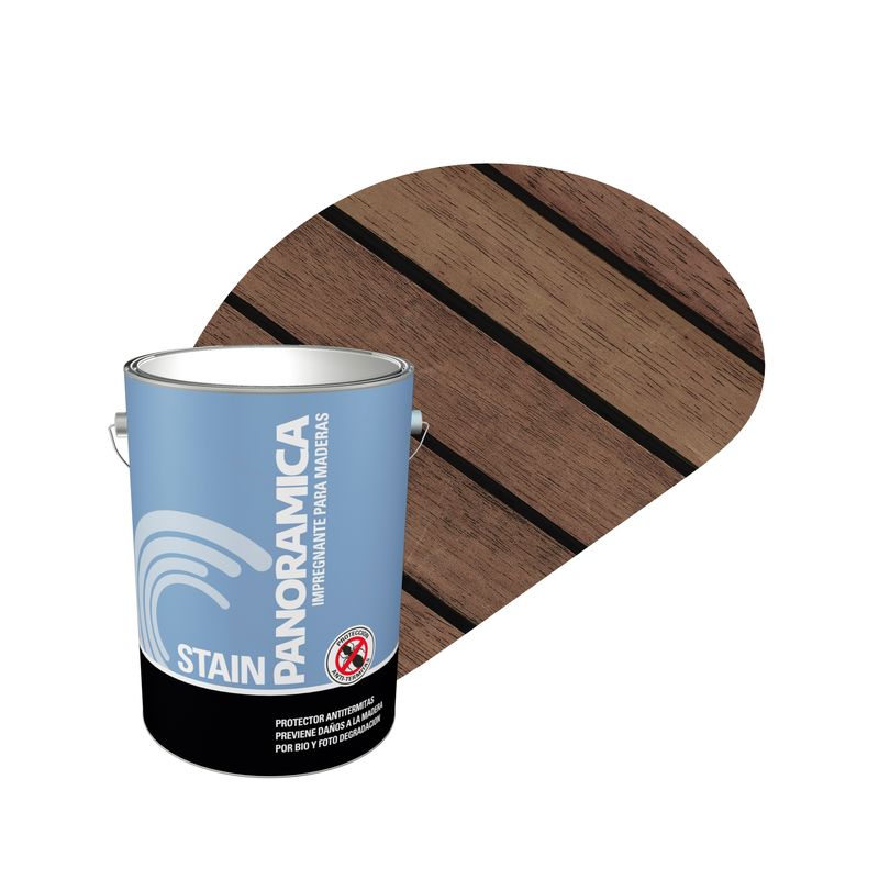 PINTURAS PANORAMICA LTDA - Stain Polidecor Impregnante Protector para Madera Galon color castaño