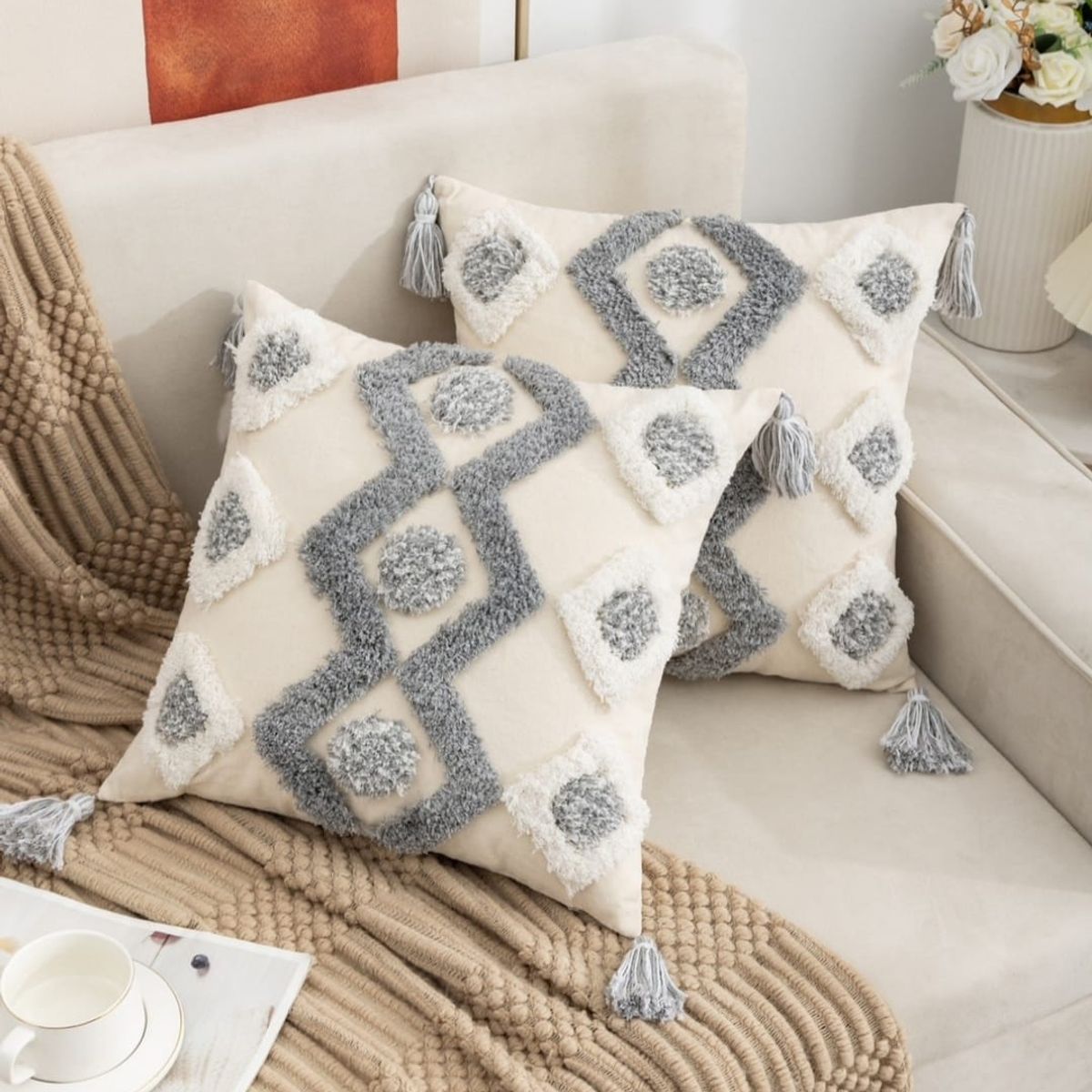 GENERICO - Piecera Bohemia  dos fundas de cojín