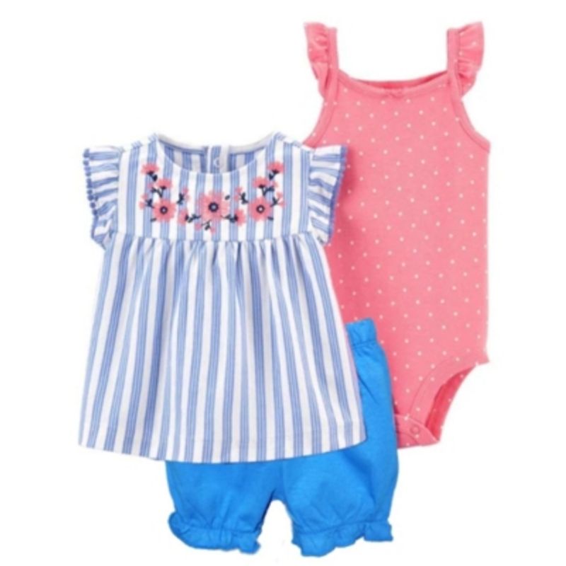 TEDMIMAK - Pack 3 Prendas Cute Little Girl 100% Algodón Conjunto