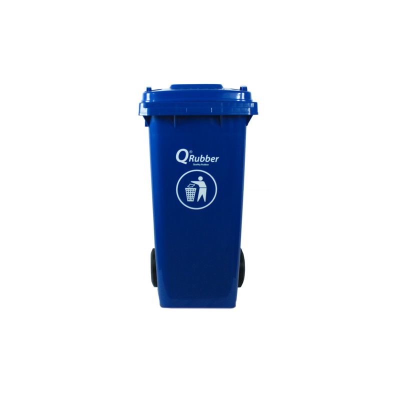 QRUBBER - Basurero Contenedor Basura 120 lts. azul QRubber