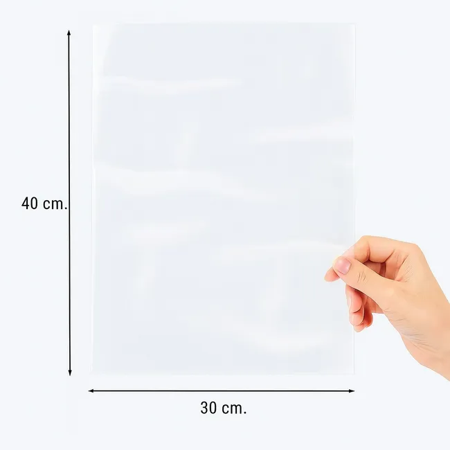 MILLAM - 100 Bolsas Plásticas 30x40 cm Polietileno Transparente