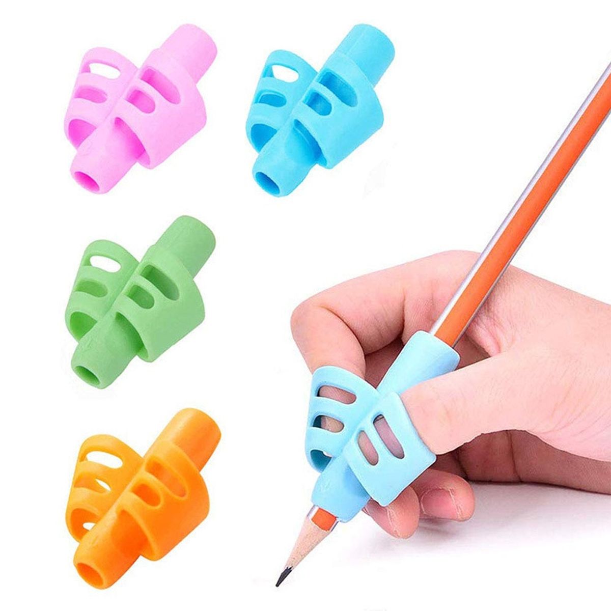 GENERICO - 8 Adaptadores Ergonómico Para Tomar El Lápiz Pencil Grip