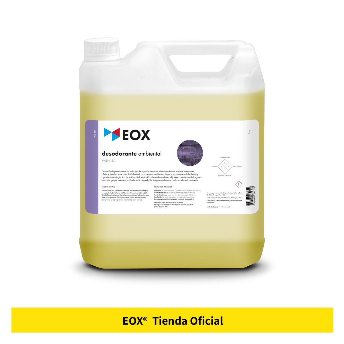 GENERICO - Desodorante Ambiental Listo para Usar Aroma Vainilla Eox 5 L
