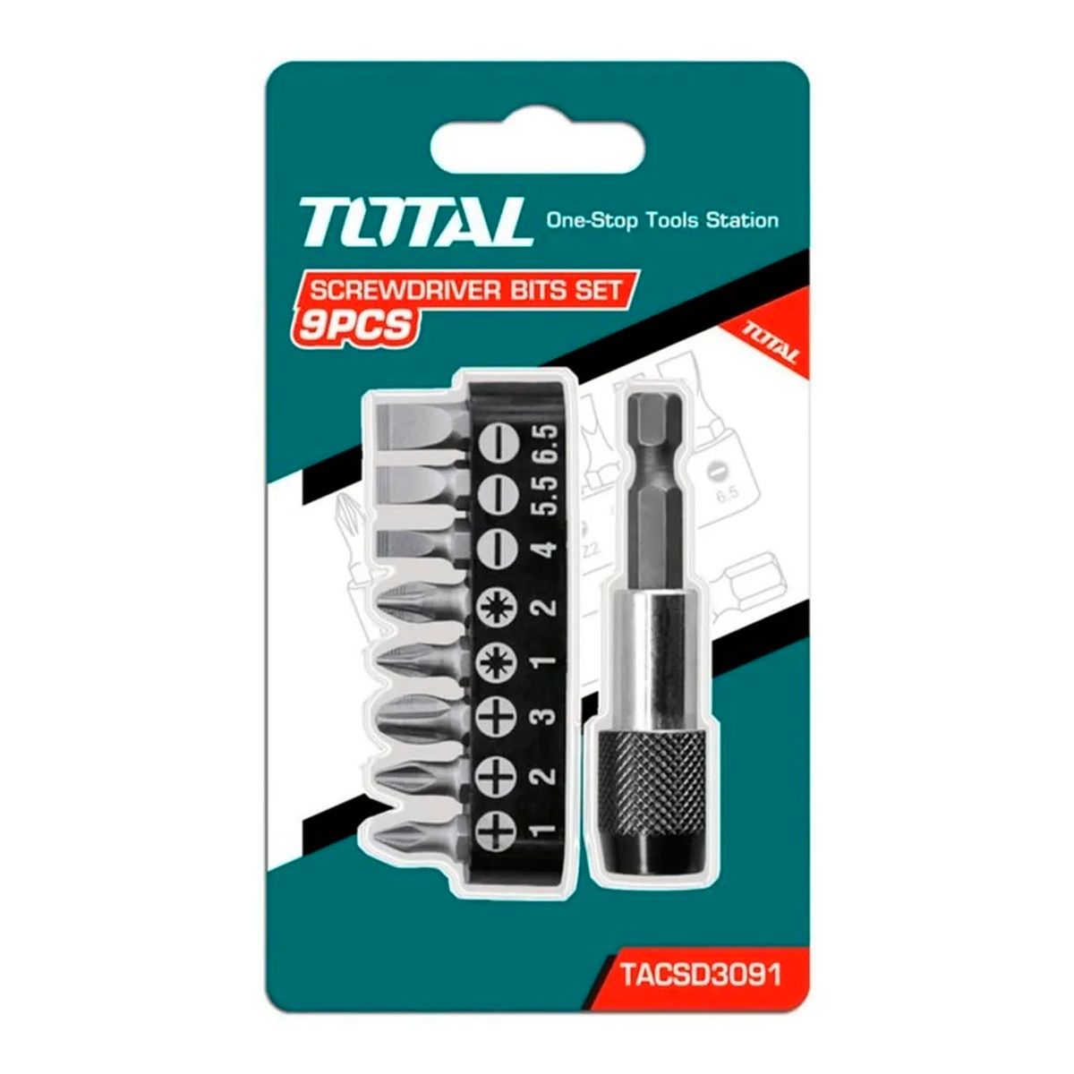TOTAL TOOLS - Juego De Puntas Taladro Atornillador 9 Pcs Magnetico Total