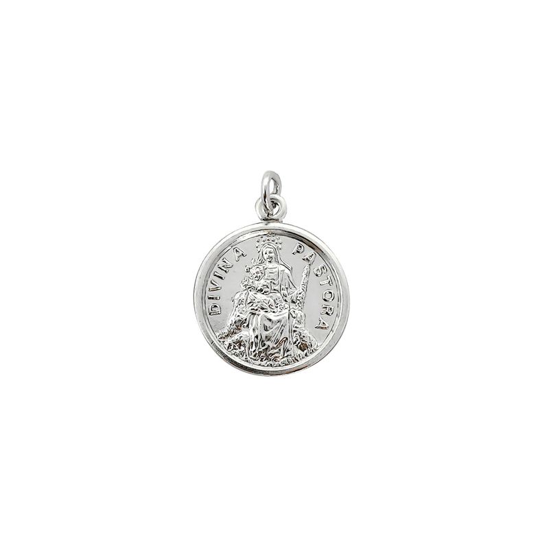 ANDREA COGGIOLA JOYAS - Colgante Medalla Divina Pastora 20mm Plata Fina 925
