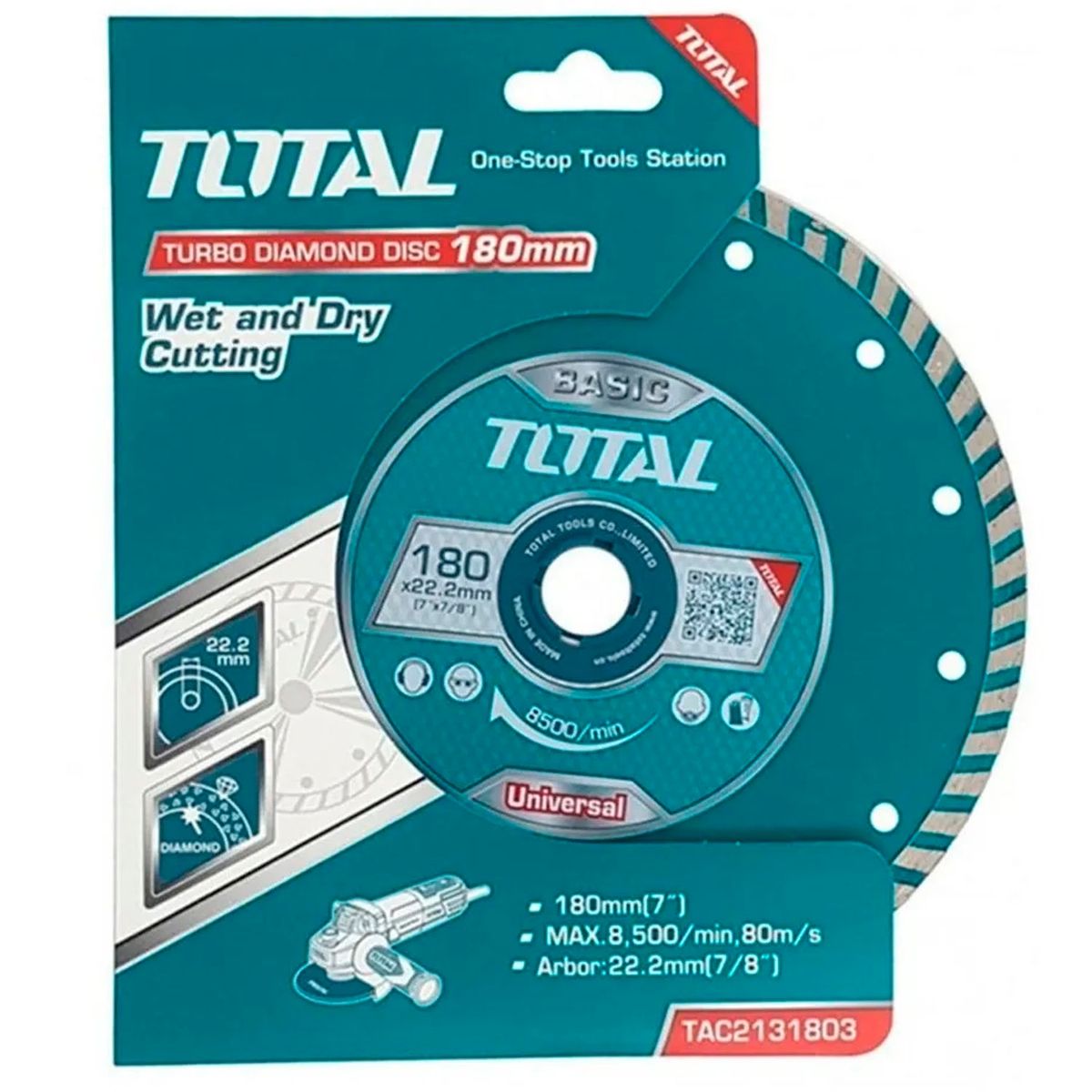 TOTAL TOOLS - Disco De Corte Diamantado Turbo 7 180mm Total Tac2131803