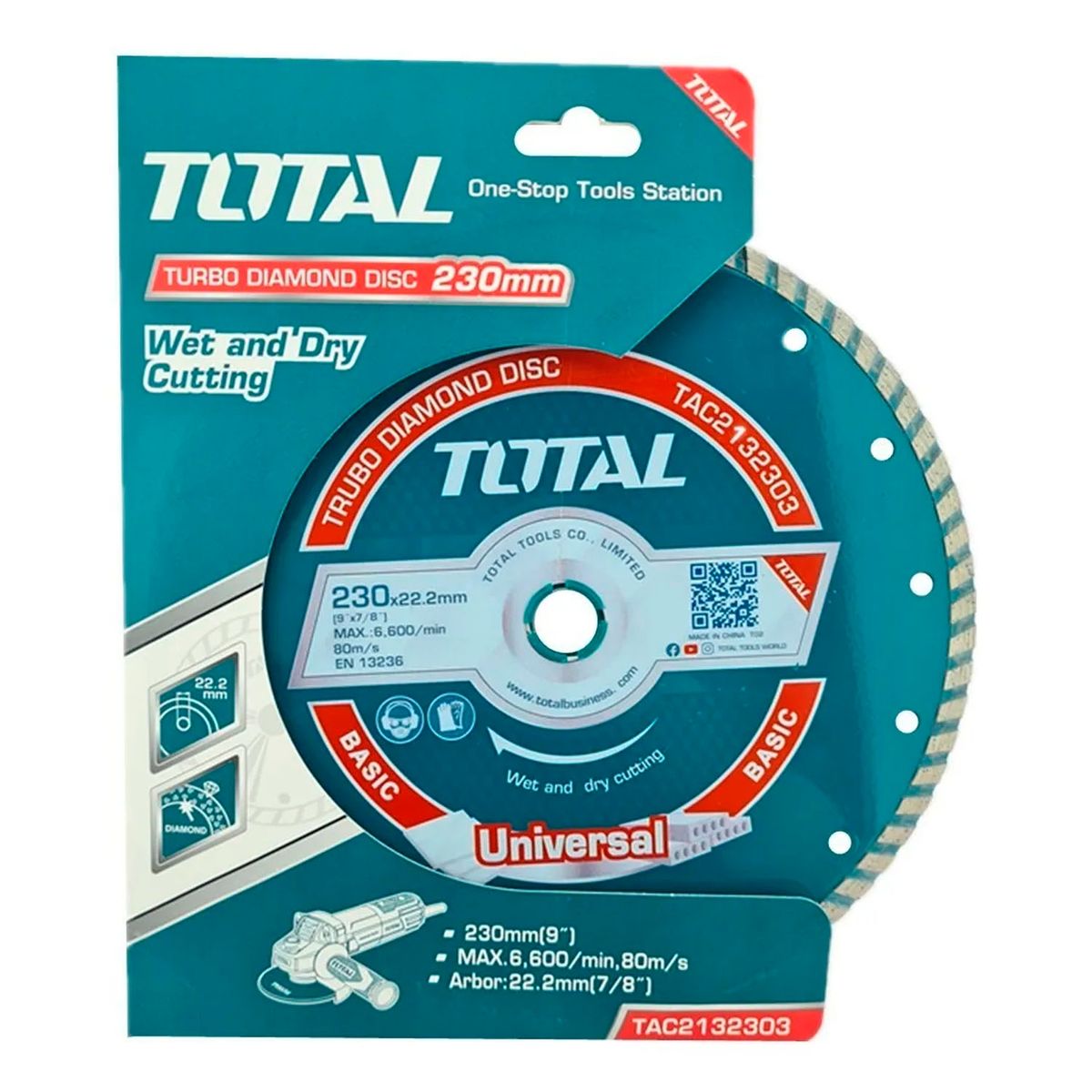 TOTAL TOOLS - Disco De Corte Diamantado Turbo 9 230mm Total Tac2132303