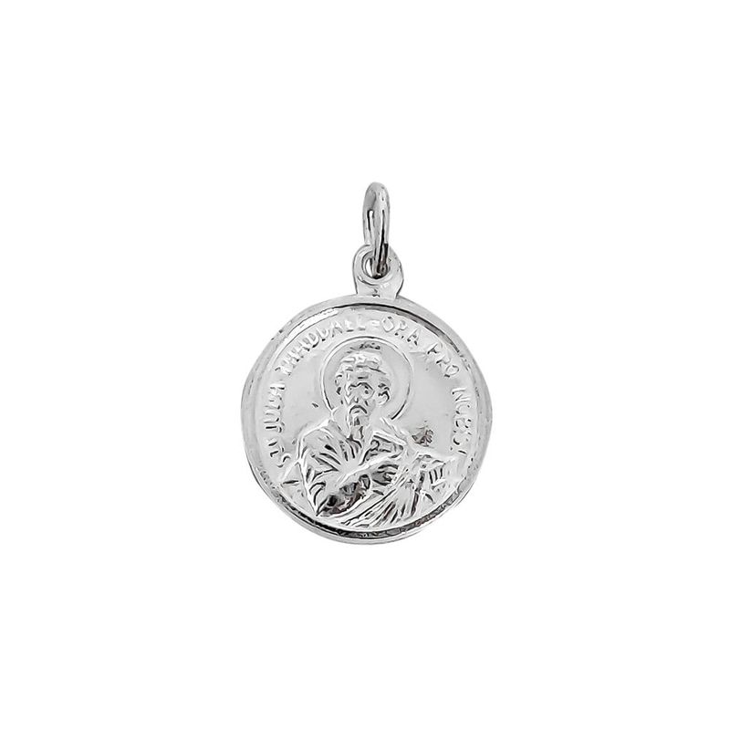 ANDREA COGGIOLA JOYAS - Colgante Medalla San Judas Tadeo 18mm Plata Fina 925
