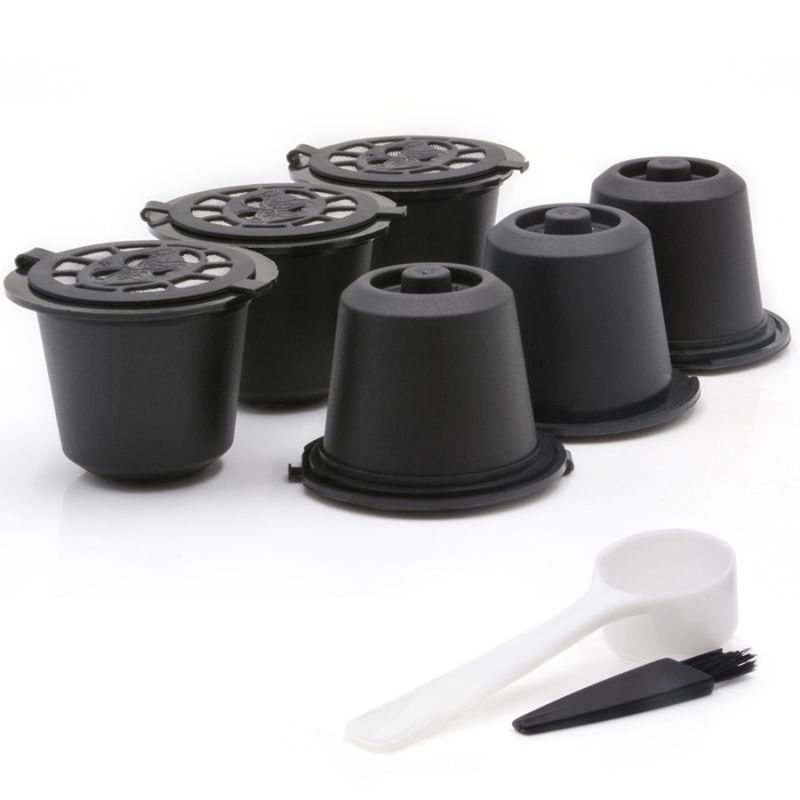 GENERICO - Pack 6 Capsulas Cafe Reutilizables compatibles negro