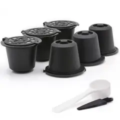GENERICO - Pack 6 Capsulas Cafe Reutilizables compatibles negro