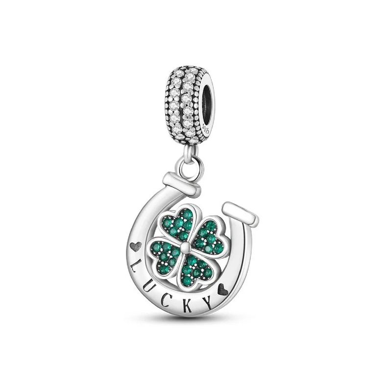 SILVER HEART - Charm Herradura y Trébol de la Suerte en Plata Fina 925 SILVER HEART