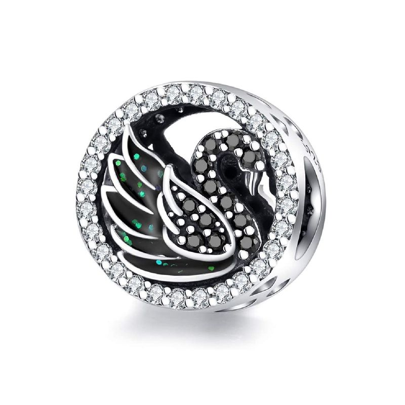 SILVER HEART - Charm Cisne Negro en Plata Fina 925 SILVER HEART