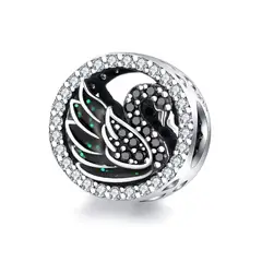 SILVER HEART - Charm Cisne Negro en Plata Fina 925