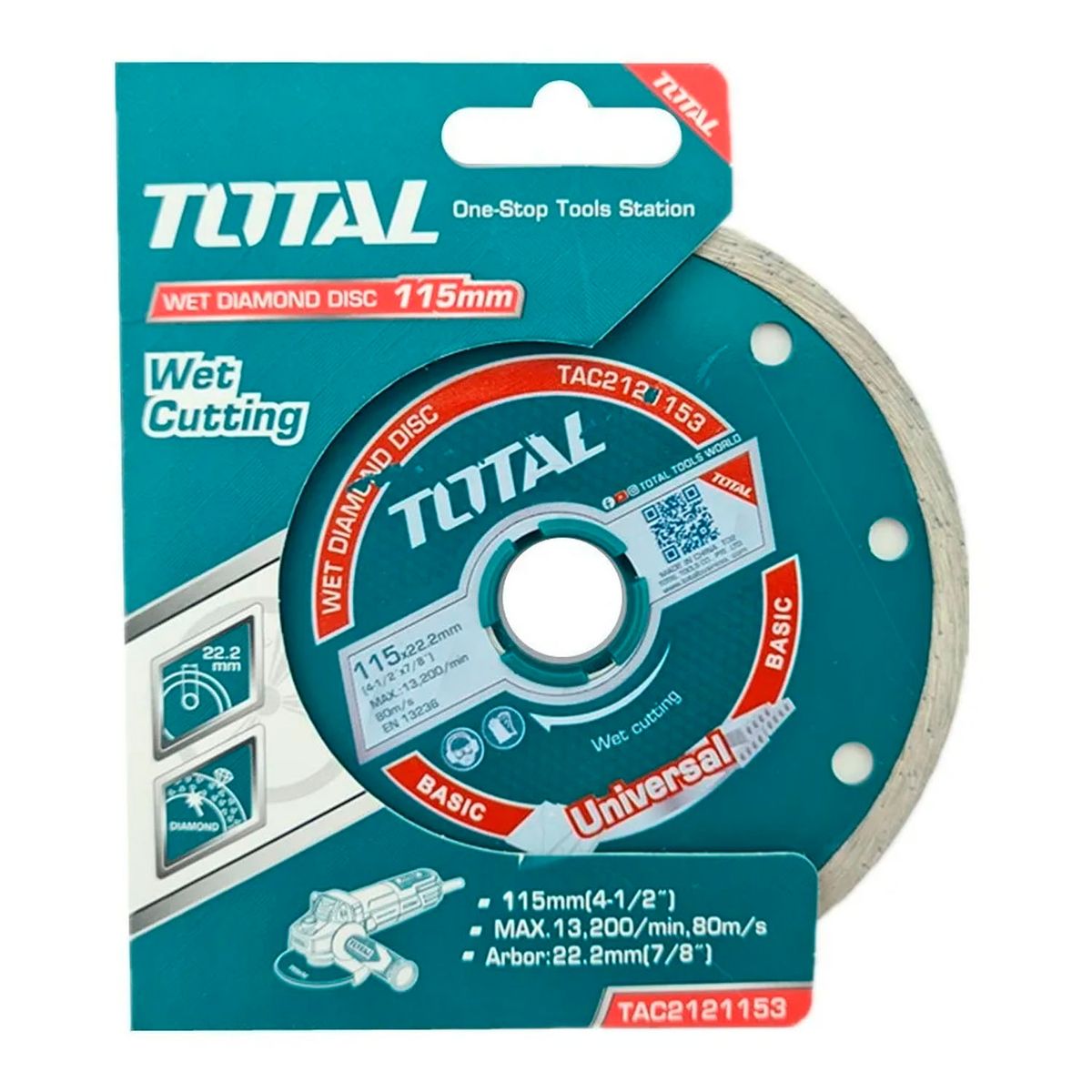 TOTAL TOOLS - Disco Diamantado Corte Humedo 4 1/2 115mm Total Tac2121153