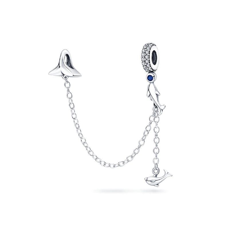 SILVER HEART - Charm Cadena Delfines en Plata Fina 925 SILVER HEART