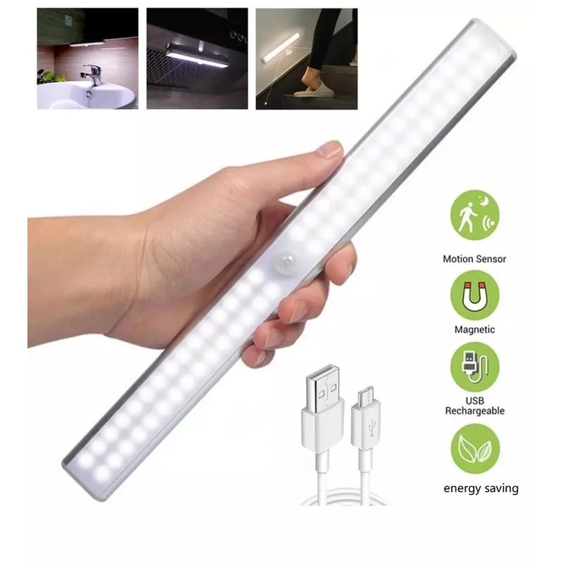 GENERICO - Barra Luz Led inteligente con sensor de movimiento Recargable
