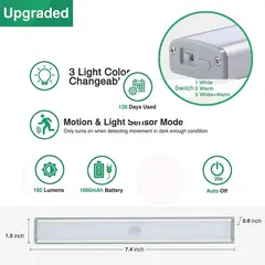 GENERICO - Barra Luz Led inteligente con sensor de movimiento Recargable