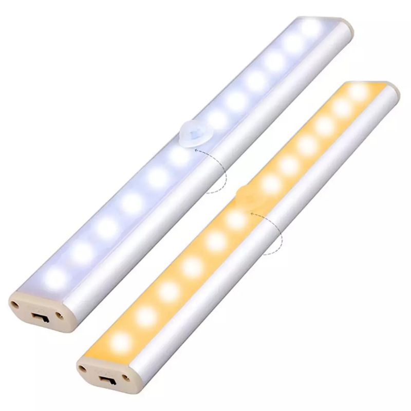 GENERICO - Barra Luz Led inteligente con sensor de movimiento Recargable 350lm