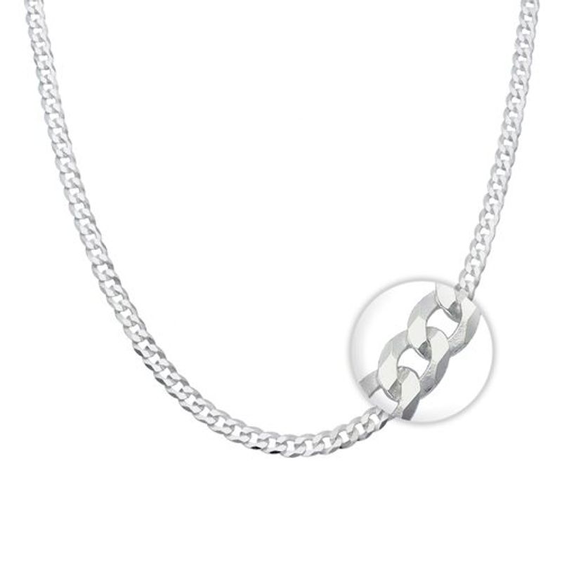 GENERICO - Cadena Plata Fina Ley 925 3mm 50cm Unisex Collar Grumet