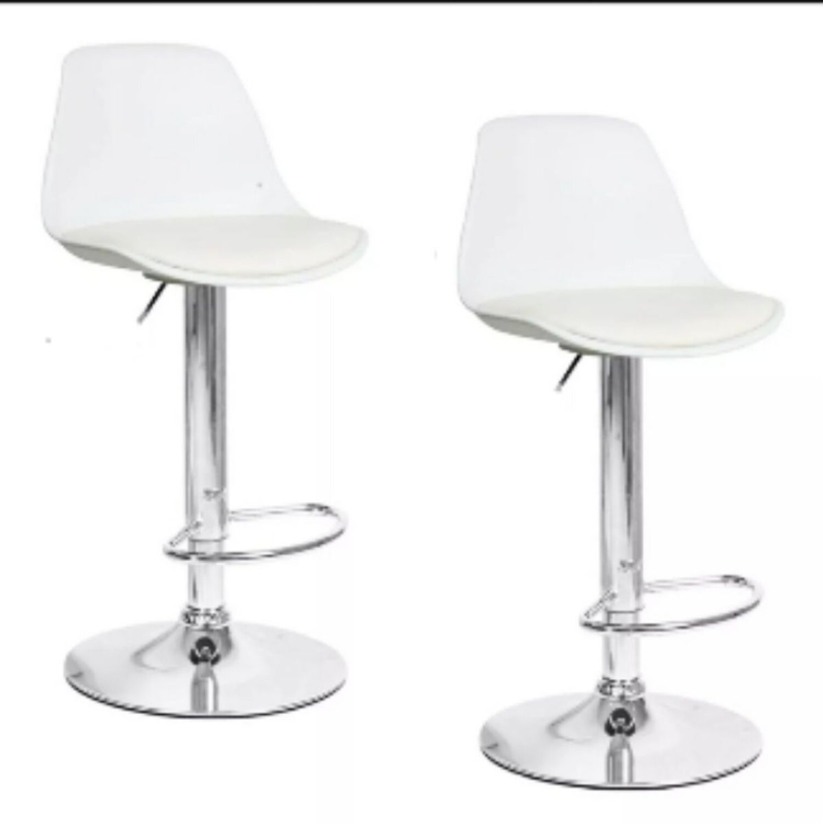 ARTIHOGAR - Pack 2 Pisos Bar Taburete Silla Tulip Alex Blancas