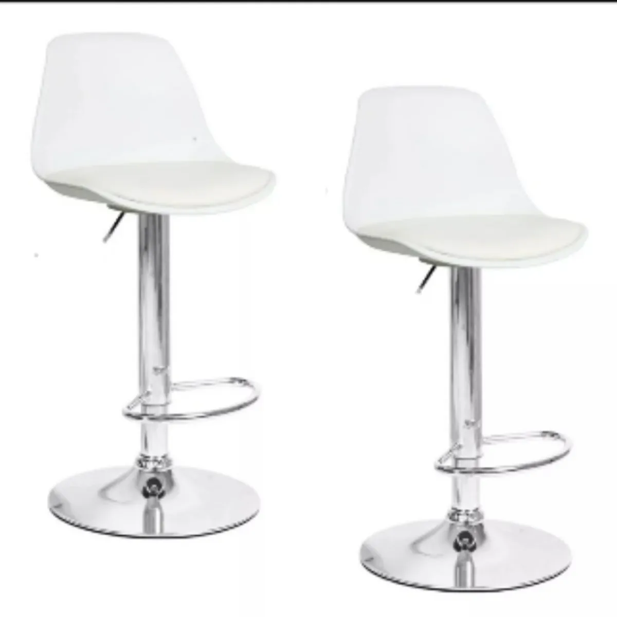 ARTIHOGAR - Pack 2 Pisos Bar Taburete Silla Tulip Alex Blancas
