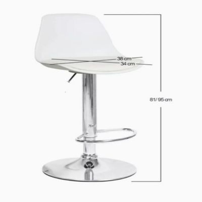 Imagen 2 del producto Pack 2 Pisos Bar Taburete Silla Tulip Alex Blancas
