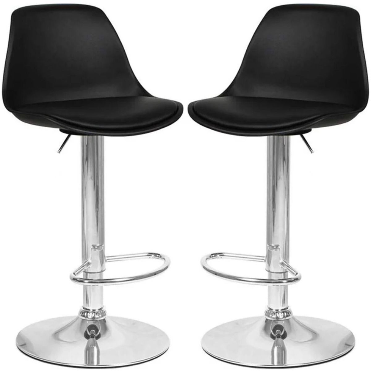 ARTIHOGAR - Pack 2 Pisos Bar Taburetes Silla Tulip Alex Negras