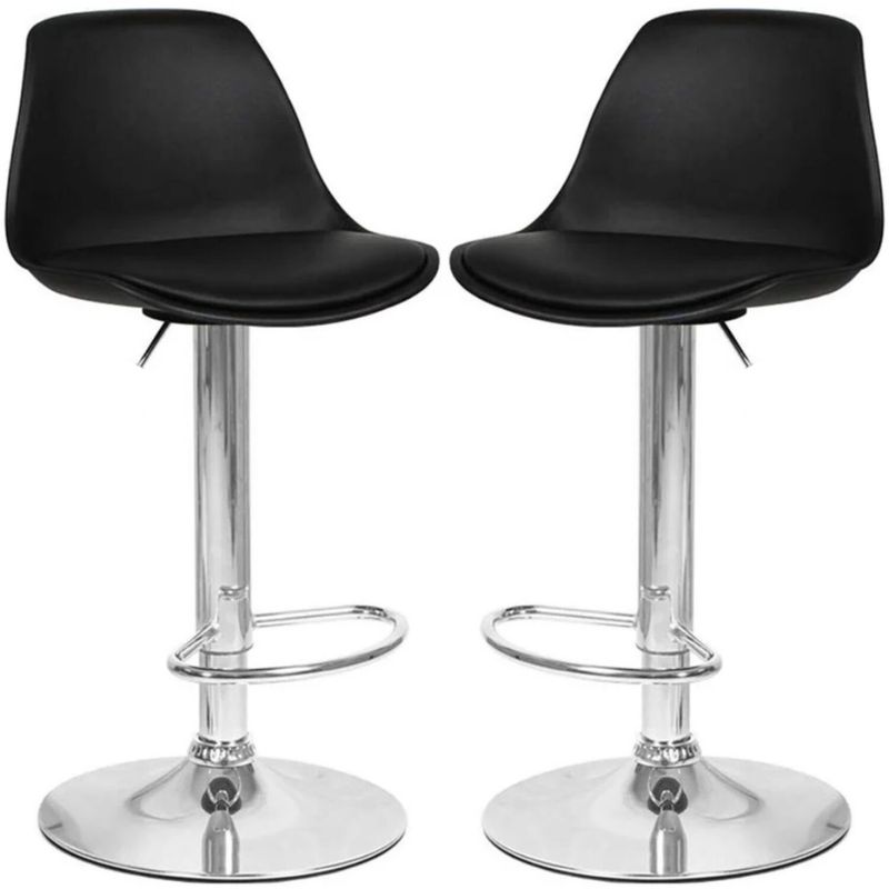 ARTIHOGAR - Pack 2 Pisos Bar Taburetes Silla Tulip Alex Negras