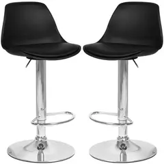 ARTIHOGAR - Pack 2 Pisos Bar Taburetes Silla Tulip Alex Negras