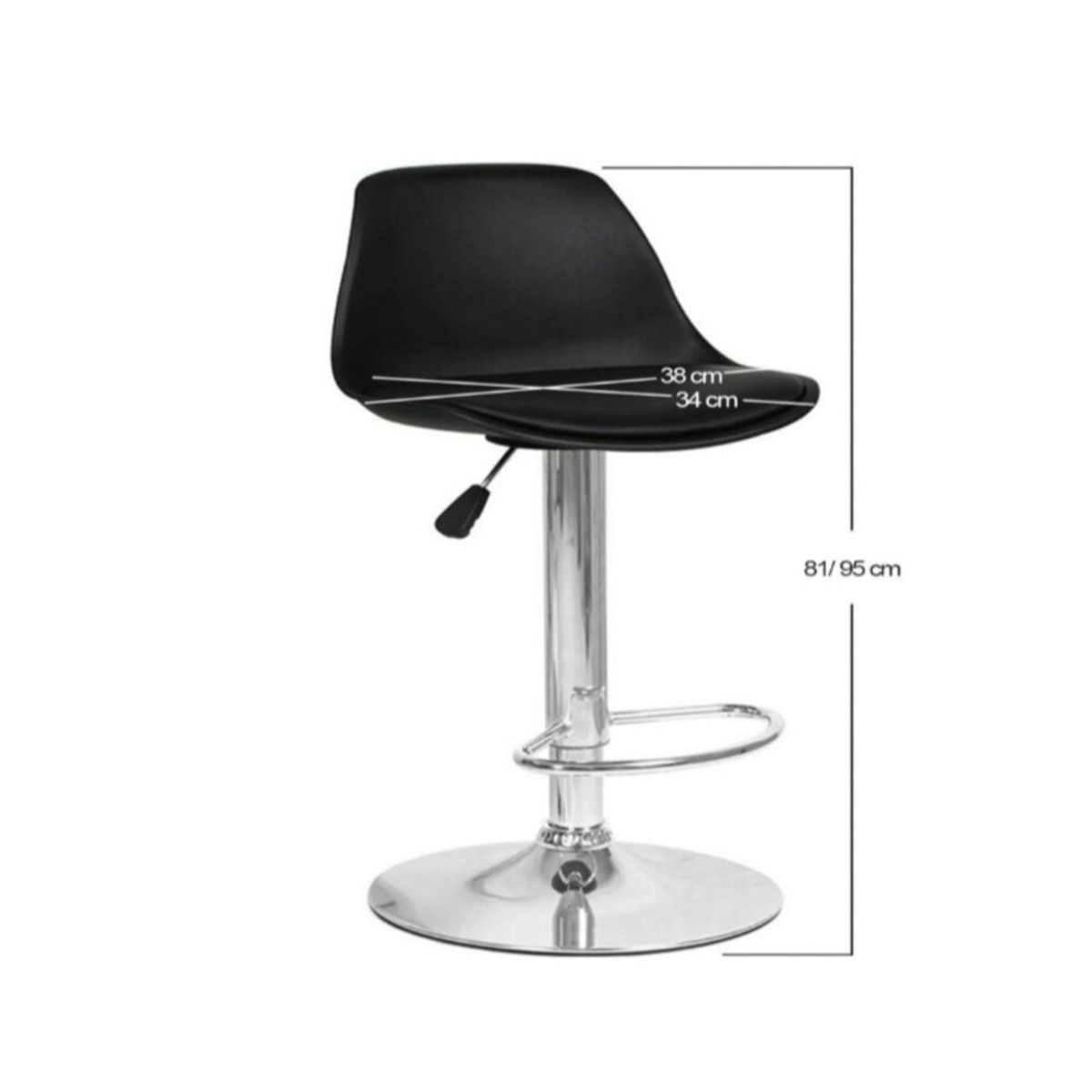 ARTIHOGAR - Pack 2 Pisos Bar Taburetes Silla Tulip Alex Negras